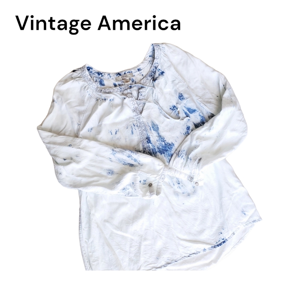 Tie-Dye Tunic Blouse Boho Summer Comfy Lyocell